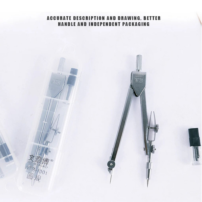 Kompass Matemātikas zīmēšanas rīks Ģeometrijas precizitātes rasēšanas aplis Skolas skolēnu kancelejas piederumu komplekts