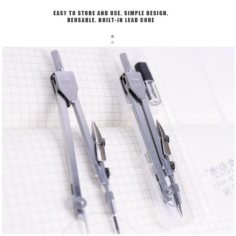 Kompass Matemātikas zīmēšanas rīks Ģeometrijas precizitātes rasēšanas aplis Skolas skolēnu kancelejas piederumu komplekts
