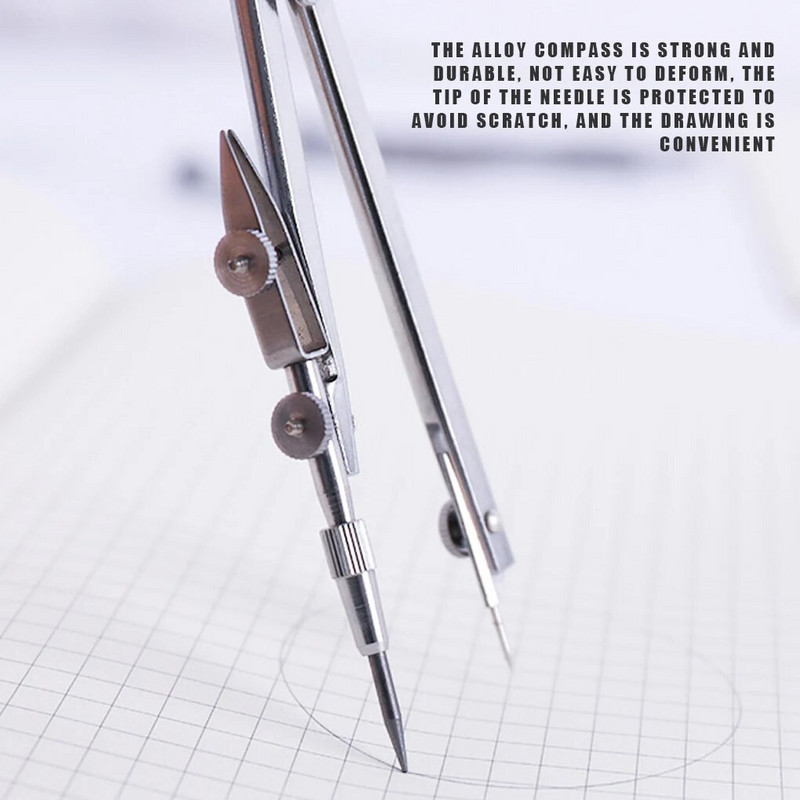 Kompass Matemātikas zīmēšanas rīks Ģeometrijas precizitātes rasēšanas aplis Skolas skolēnu kancelejas piederumu komplekts