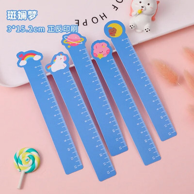 5 bucăți desene animate animale de companie drepte riglă semne de carte pictură 12 cm scară riglă îndoibilă învață papetărie Kawaii rechizite școlare de birou