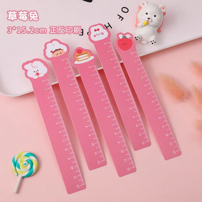 5 bucăți desene animate animale de companie drepte riglă semne de carte pictură 12 cm scară riglă îndoibilă învață papetărie Kawaii rechizite școlare de birou