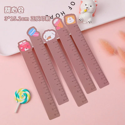 5 bucăți desene animate animale de companie drepte riglă semne de carte pictură 12 cm scară riglă îndoibilă învață papetărie Kawaii rechizite școlare de birou