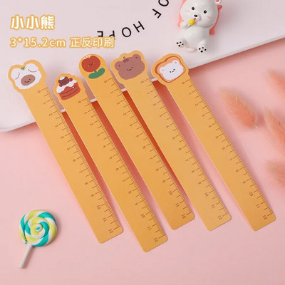 5 bucăți desene animate animale de companie drepte riglă semne de carte pictură 12 cm scară riglă îndoibilă învață papetărie Kawaii rechizite școlare de birou