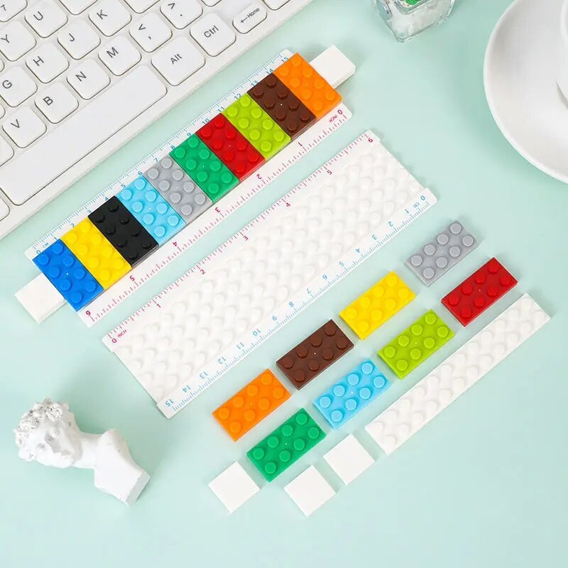 Daudzfunkcionāls lineāls Creative Building Block Lineāls Jauki kancelejas piederumi Skolas piederumi Jaunumi kancelejas piederumi