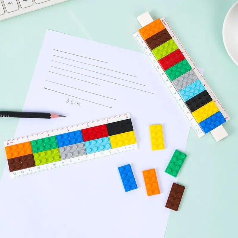 Daudzfunkcionāls lineāls Creative Building Block Lineāls Jauki kancelejas piederumi Skolas piederumi Jaunumi kancelejas piederumi