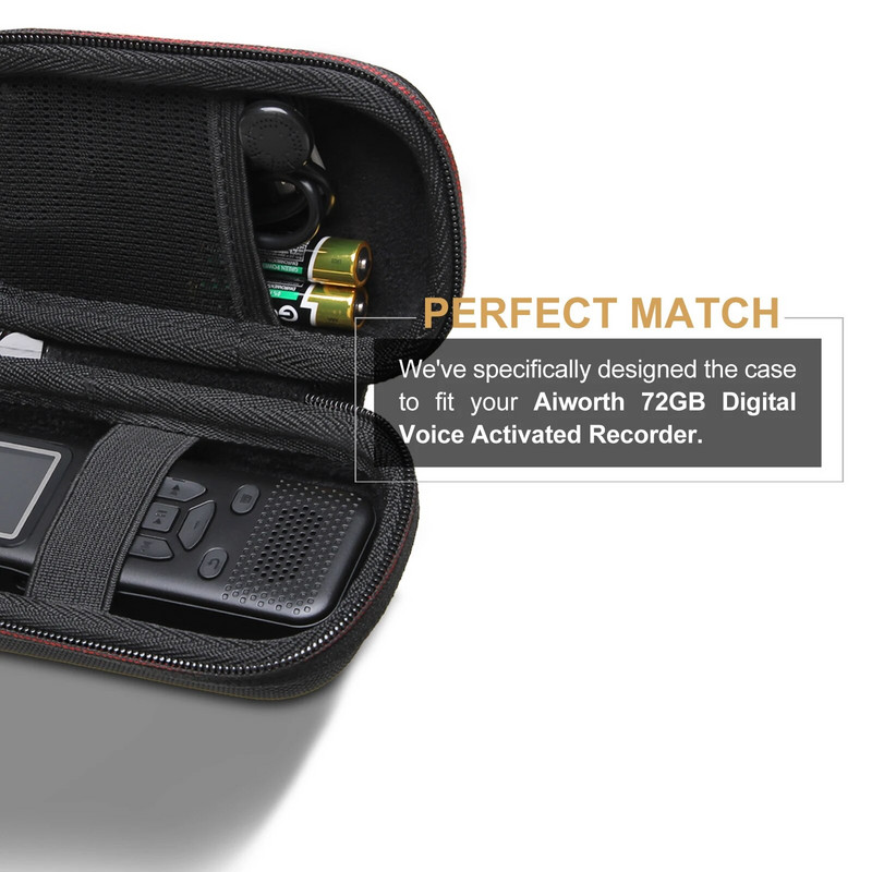 LTGEM futrālis 72 GB digitālajam balss aktivizētajam ierakstītājam, portatīvajam magnetofonam, atskaņošanai audio ierakstīšanas ierīcei, pārnēsājamai atmiņas kastei