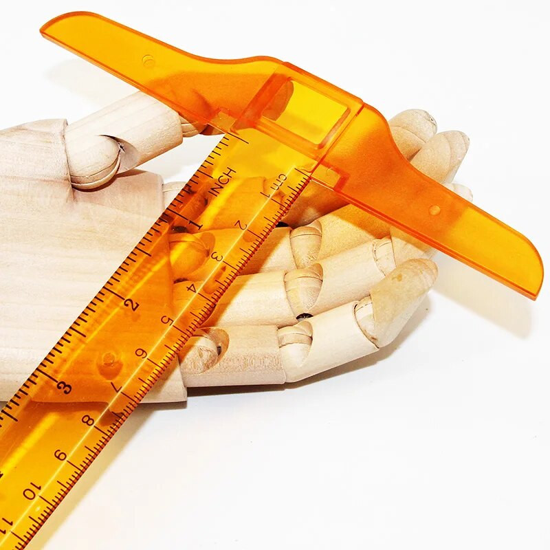 1Gb T-veida divpusēja mēroga lineāls rasēšanas zīmēšanas rīks Plastmasas skolas biroja piederumi Kancelejas piederumi 30cm (collas, cm)