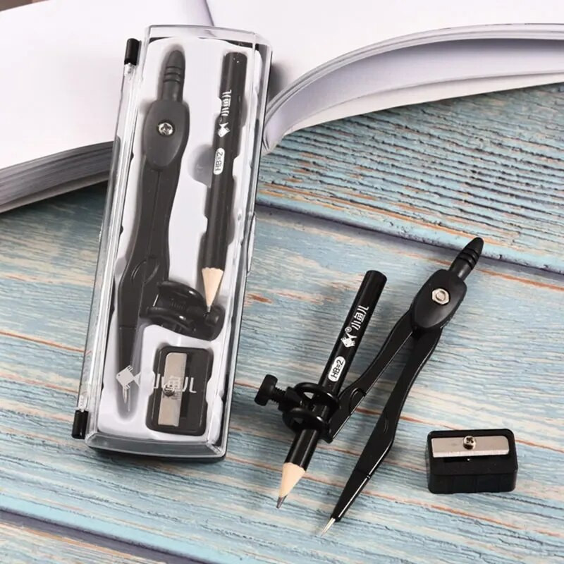 Για Σχέδιο Μαθηματικά Είδη Γραφείου Τέχνης με Σχολικό Μαθητή 3τμχ Γραφικά Σετ Γεωμετρίας Σχέδιο Ακονιστήρι Μολύβι Πυξίδες Μεταλλικές