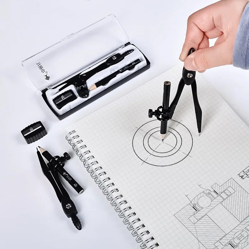 Για Σχέδιο Μαθηματικά Είδη Γραφείου Τέχνης με Σχολικό Μαθητή 3τμχ Γραφικά Σετ Γεωμετρίας Σχέδιο Ακονιστήρι Μολύβι Πυξίδες Μεταλλικές