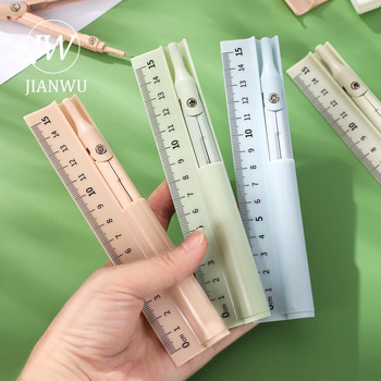 JIANWU Прост три в едно многофункционален компас Линийка Инструменти за измерване Творчески DIY дневник Ученически консумативи Канцеларски материали