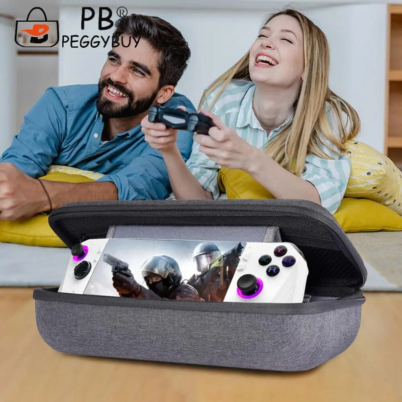 EVA pārnēsāšanas futrālis, ūdensnecaurlaidīgs ceļojumu uzglabāšanas rokassomas, pret kritienu, triecienizturīgs nomaiņa ar kronšteina statīva paliktni ASUS Rog Ally