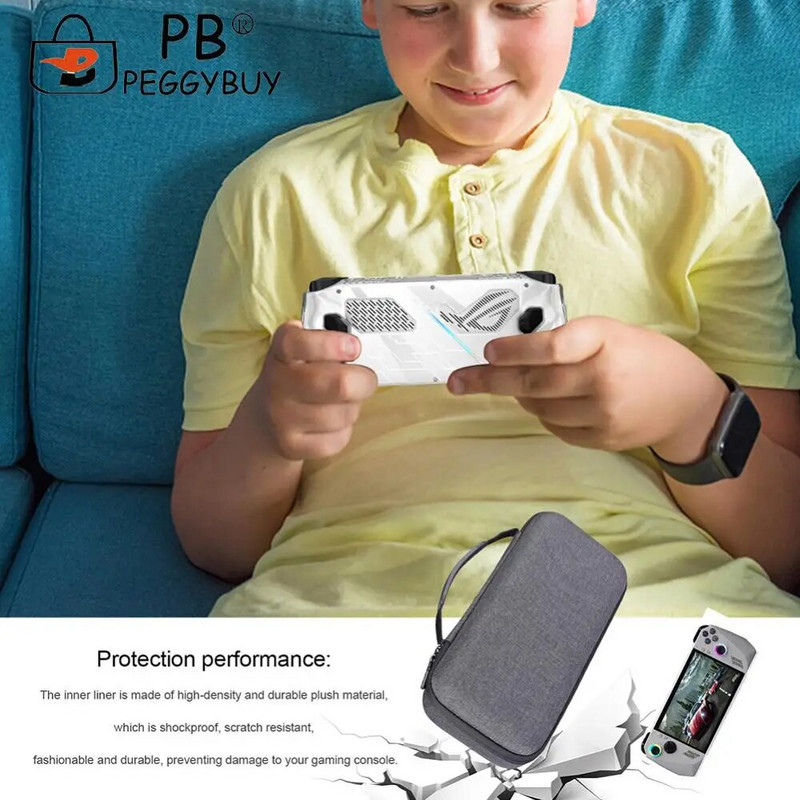 EVA pārnēsāšanas futrālis, ūdensnecaurlaidīgs ceļojumu uzglabāšanas rokassomas, pret kritienu, triecienizturīgs nomaiņa ar kronšteina statīva paliktni ASUS Rog Ally