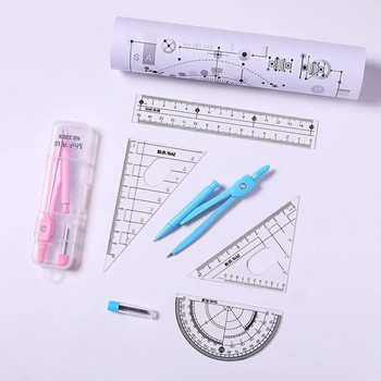 Обикновени метални компаси за ученици С резервен молив Инструмент за рисуване на кръгове с математическа геометрия