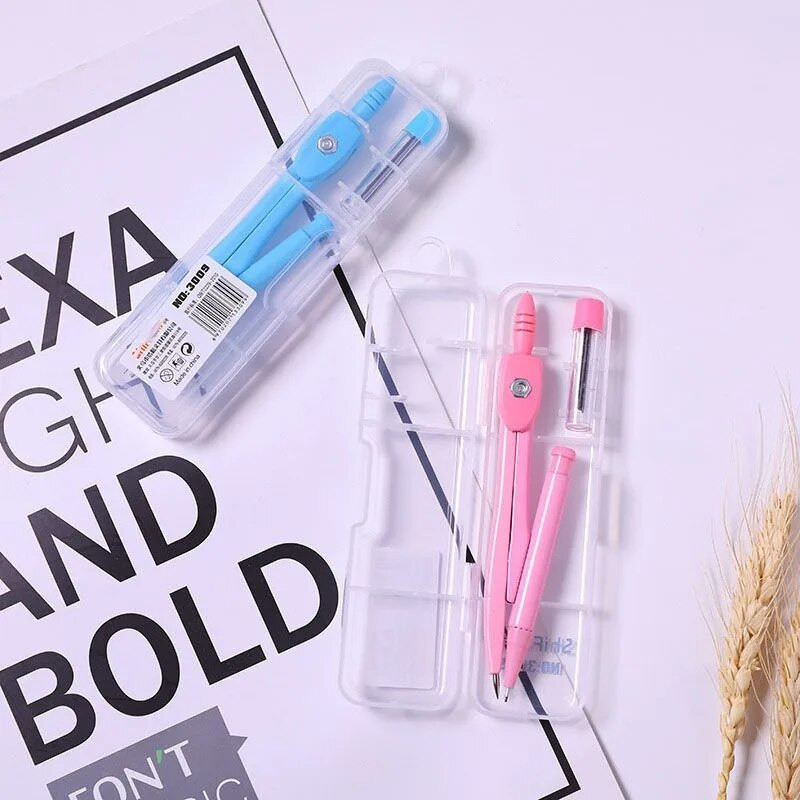 Vienkārši metāla kompasi skolēniem Ar rezerves zīmuļa vadu Matemātikas ģeometrijas apļa zīmēšanas rīks