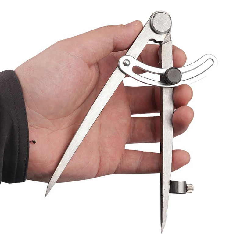 150 mm tērauda spārnu dalītājs zīmuļa marķēšanas kompass-aplis veidotājs, regulējams rakstītājs amatnieks arhitekts students galdnieks kokapstrāde