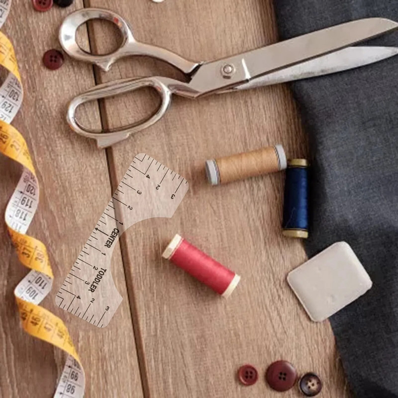 4GAB T-kreklu izlīdzināšanas lineāls, lai vadītu T-kreklu dizaina modes lineālus ar izmēru tabulu.