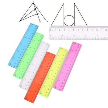 8Pcs Метричен обемен комплект линийки с инчове и сантиметри, детска линийка за училище, цветна прозрачна линийка Пластмасова линийка