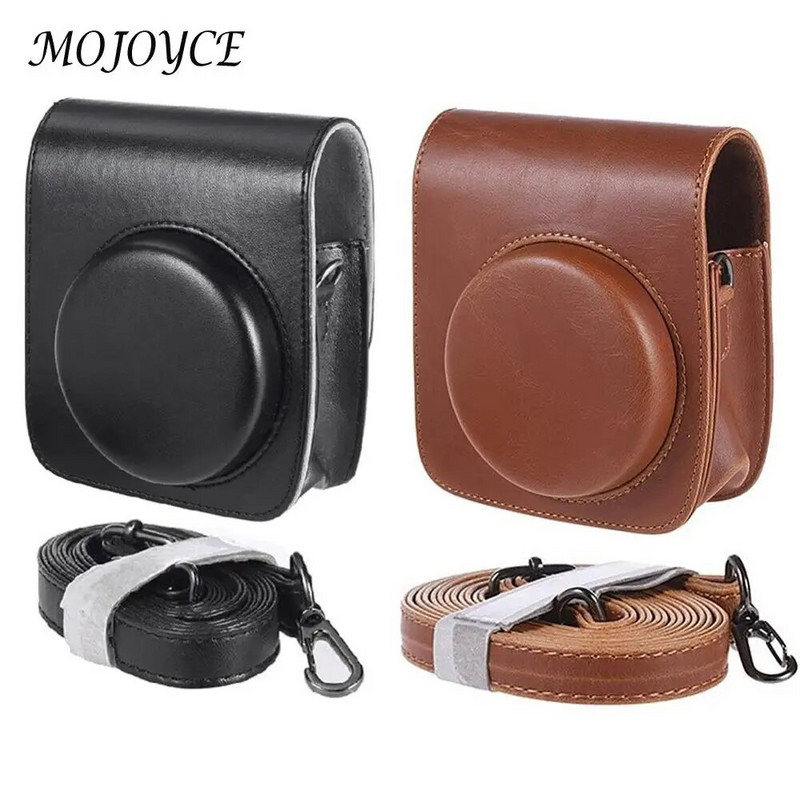 Vintage somiņas vāka aizsargs regulējama plecu siksna PU Crossbody kameras soma Pretskrāpējumiem Instax Mini 90 tūlītējai kamerai