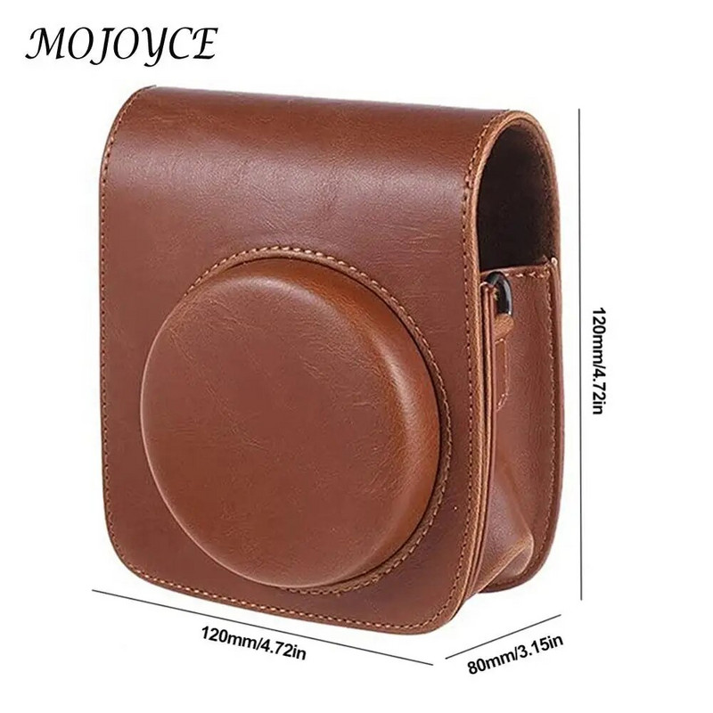 Vintage somiņas vāka aizsargs regulējama plecu siksna PU Crossbody kameras soma Pretskrāpējumiem Instax Mini 90 tūlītējai kamerai