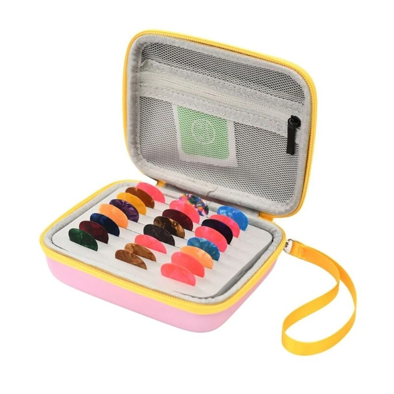 Picks Storage Box Gitaros rinkiklio laikiklio dėklas, atsparus purslams, nešiojimo krepšys