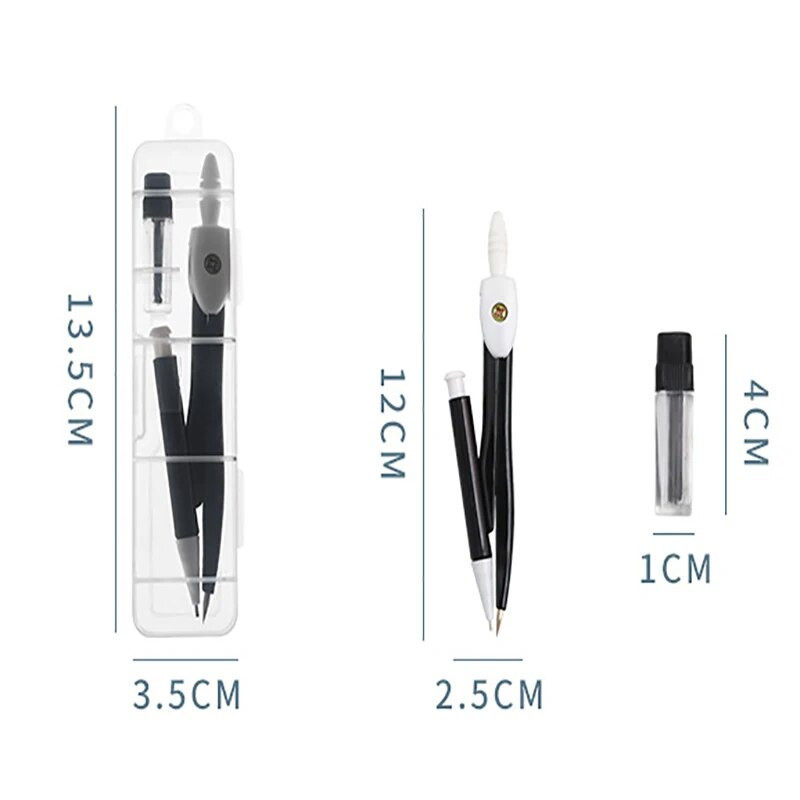 Vienkārši profesionāli metāla kompasi ar zīmuļu pildījumu Biroja zīmēšana Matemātika Ģeometrija Mācību rīki Skolas mācību piederumi