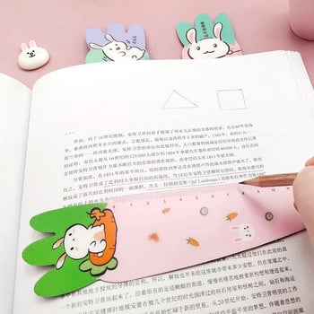 1 брой Lytwtw\'s Cute Carrot Bunny Kawaii Канцеларски материали Карикатура Рисунка Подарък Корейско офис училище Коте Права пластмасова линийка