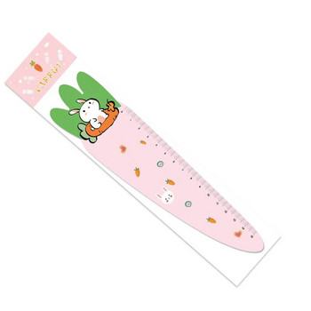 1 брой Lytwtw\'s Cute Carrot Bunny Kawaii Канцеларски материали Карикатура Рисунка Подарък Корейско офис училище Коте Права пластмасова линийка