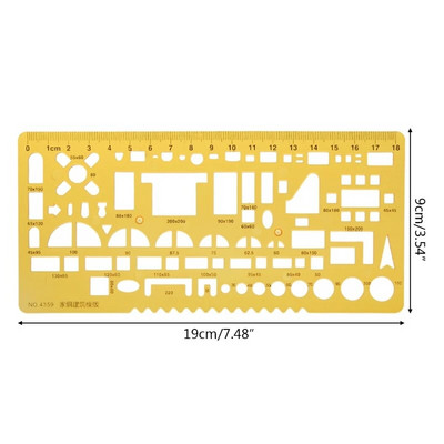 K Sveķu apļi ģeometrisko veidņu lineāls Trafaretu zīmēšanas mērīšanas rīks Studenti