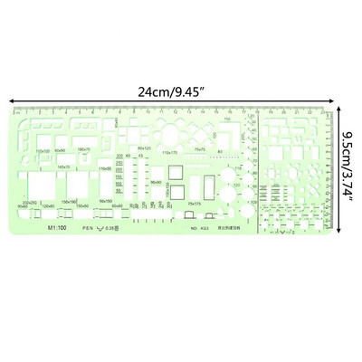 K Sveķu apļi ģeometrisko veidņu lineāls Trafaretu zīmēšanas mērīšanas rīks Studenti