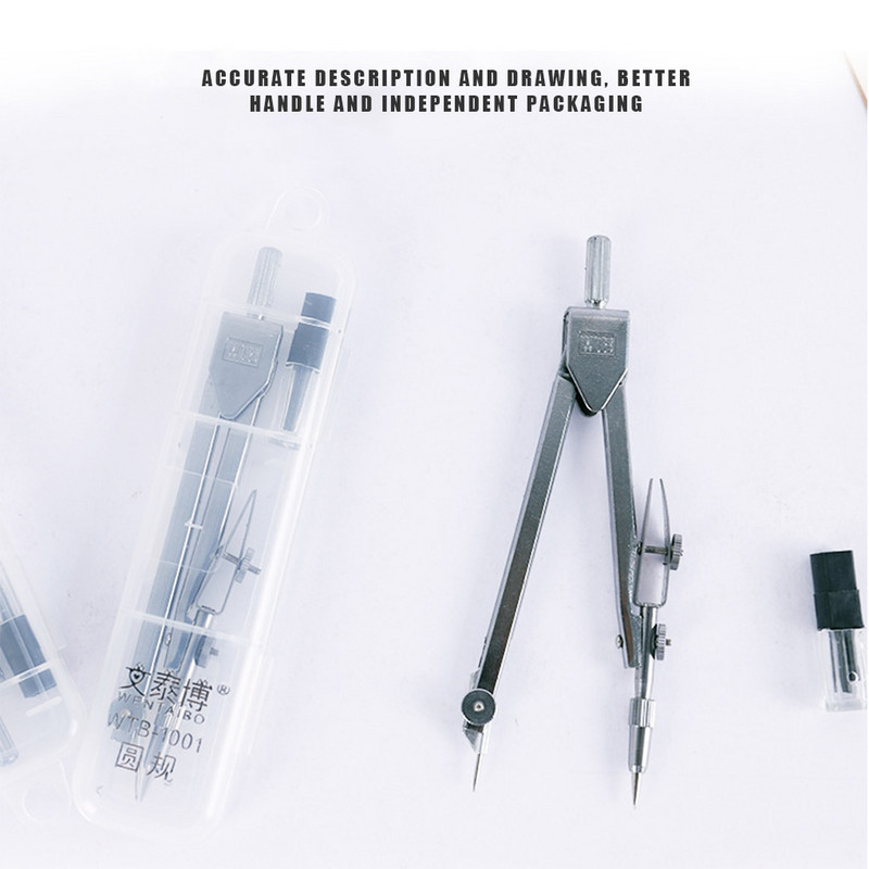 Kompass Matemātikas zīmēšanas rīks Ģeometrijas precizitātes rasēšanas aplis Skolas skolēnu kancelejas piederumu komplekts