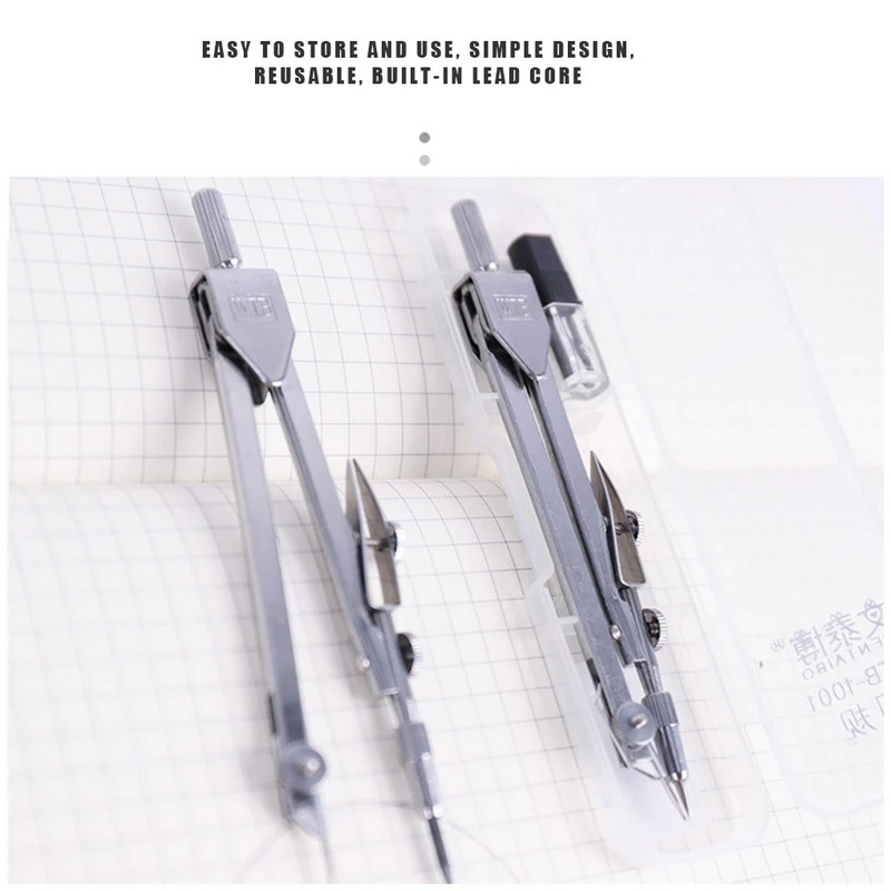 Kompass Matemātikas zīmēšanas rīks Ģeometrijas precizitātes rasēšanas aplis Skolas skolēnu kancelejas piederumu komplekts