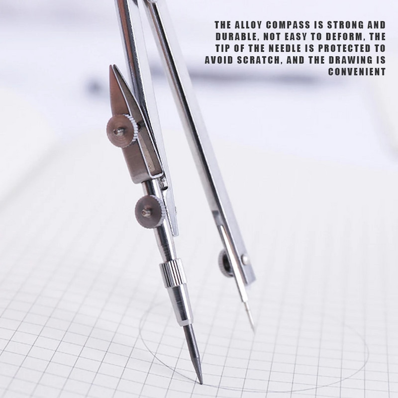 Kompass Matemātikas zīmēšanas rīks Ģeometrijas precizitātes rasēšanas aplis Skolas skolēnu kancelejas piederumu komplekts