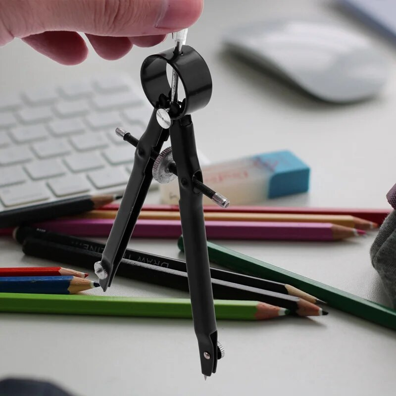 Profesionalus kompasas su užraktu, geometrijos kompasas, 6 colių spyruoklinis lanko kompasas, tikslus kompasas, matematikos kompasas, piešimo kompasas, kom.