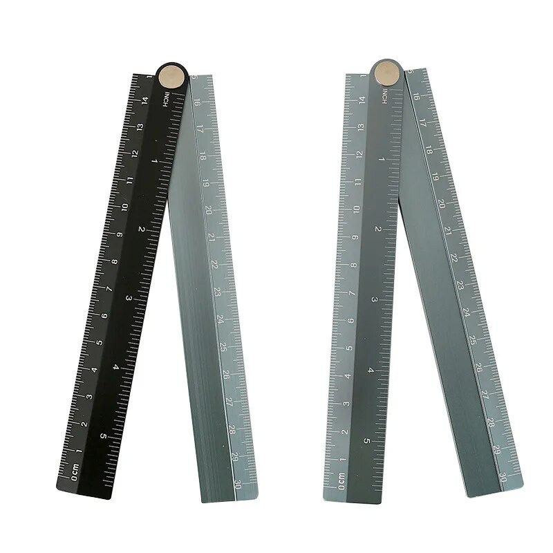 Creative Simple 4 värvi alumiiniumist 30 cm kokkupandavad metallist joonlauad kontorimõõtmine õpilastele joonistusriistad kooli kirjatarbed