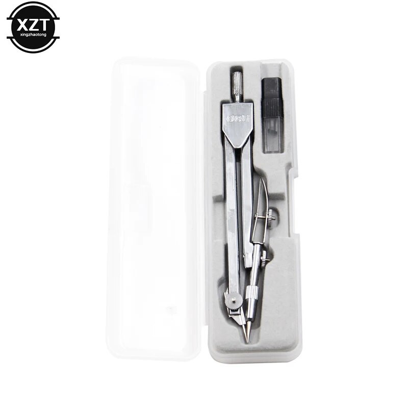 Pārnēsājami universālie nerūsējošā tērauda zīmēšanas kompasi matemātiskās ģeometrijas zīmēšanas rīki ar vadošajiem studentu kancelejas piederumiem