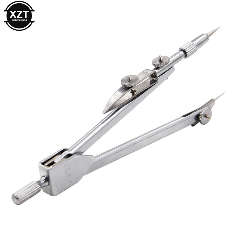 Pārnēsājami universālie nerūsējošā tērauda zīmēšanas kompasi matemātiskās ģeometrijas zīmēšanas rīki ar vadošajiem studentu kancelejas piederumiem