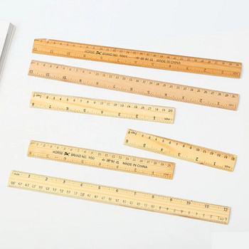 3 бр. 15 см 20 см 30 см дървена линийка Инструмент за прецизно измерване за писане, рисуване, обучение, офис канцеларски материали, студентски подарък, линийка
