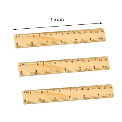 3gab 15cm 20cm 30cm koka lineāls Precīzijas mērīšanas rīks rakstīšanai Zīmēšana Mācību biroja Kancelejas preces Studentu dāvanu lineāls