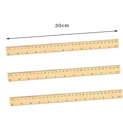 3gab 15cm 20cm 30cm koka lineāls Precīzijas mērīšanas rīks rakstīšanai Zīmēšana Mācību biroja Kancelejas preces Studentu dāvanu lineāls