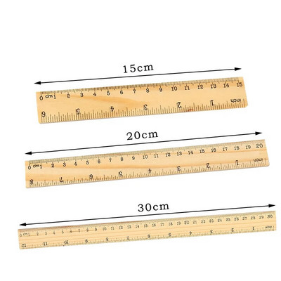 3gab 15cm 20cm 30cm koka lineāls Precīzijas mērīšanas rīks rakstīšanai Zīmēšana Mācību biroja Kancelejas preces Studentu dāvanu lineāls