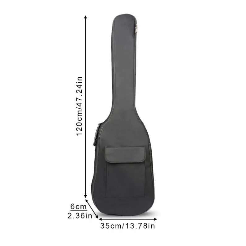 5 mm biezas kokvilnas elektriskā basa soma futrālis 600D Oksfordas audums, ūdensizturīgs, mīksts maisiņš, dubultā plecu mugursoma, polsterēta 120 x 35 x 6 cm