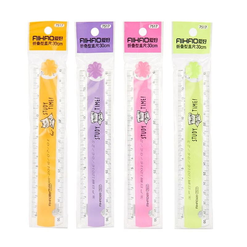 30 CM Jauns, gudrs Kawaii mācību laiks, krāsains salokāms lineāls, daudzfunkcionāls zīmēšanas lineāls bērniem studentiem biroja skolas kancelejas preces