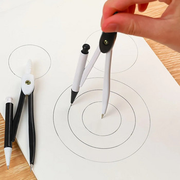 Прост компас за рисуване с 0,7 мм олово пълнител Инструменти за математическа геометрия за кръгове Ученически пособия Сладък комплект канцеларски материали Ученици