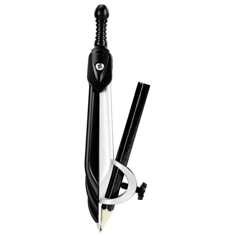 Nerūsējošā tērauda zīmēšanas kompasa matemātikas ģeometrijas rīki apļiem Skolas piederumi skolēnu rakstāmpiederumiem (iekļauts kastē)