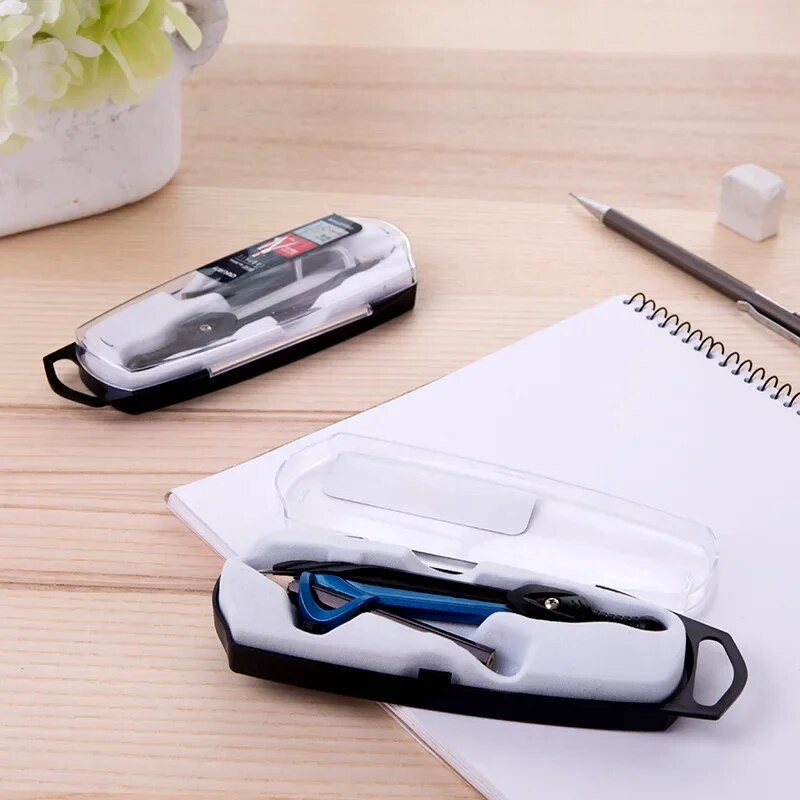 Nerūsējošā tērauda zīmēšanas kompasa matemātikas ģeometrijas rīki apļiem Skolas piederumi skolēnu rakstāmpiederumiem (iekļauts kastē)