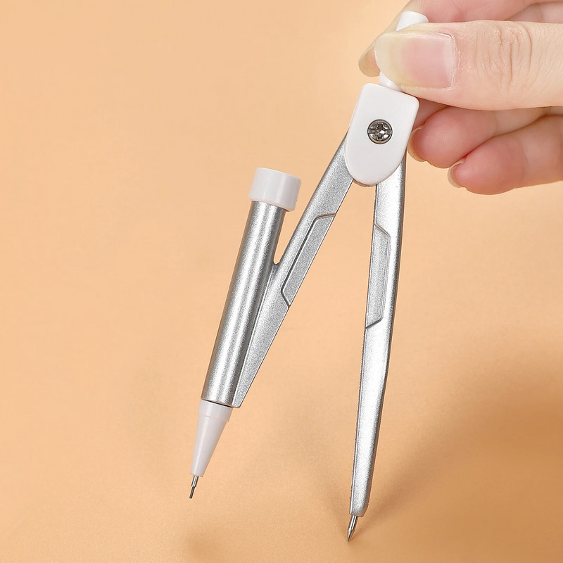 Oriģinālās sērijas daudzfunkcionāls metāla kompass un 10 gab 0,5 mm 2B uzpildes komplekts, radošs studentu piederumu rakstāmpiederums.