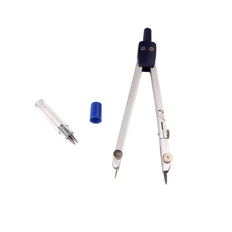 Profesionāli metāla zīmēšanas kompasa rasēšanas rīki ar svina uzpildīšanu studentu matemātikas ģeometrijas skolas biroja kancelejas piederumiem