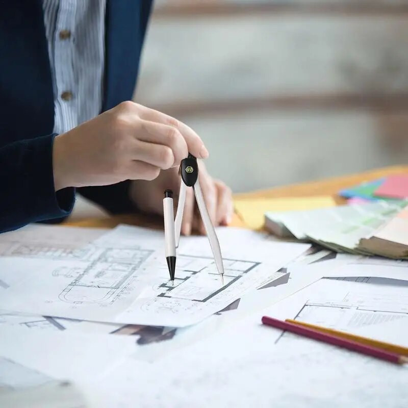 Matemaatikakompass Vastupidav kunstikompass lastele Täiskasvanutele Teismelistele Kontoritarbed Sujuv kirjutamiskompass koos lisajuhtme ja lisajuhtmega