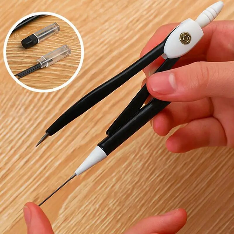 Matemaatikakompass Vastupidav kunstikompass lastele Täiskasvanutele Teismelistele Kontoritarbed Sujuv kirjutamiskompass koos lisajuhtme ja lisajuhtmega