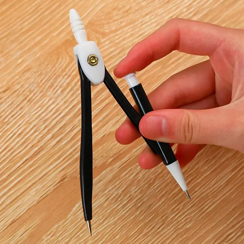 Matemaatikakompass Vastupidav kunstikompass lastele Täiskasvanutele Teismelistele Kontoritarbed Sujuv kirjutamiskompass koos lisajuhtme ja lisajuhtmega